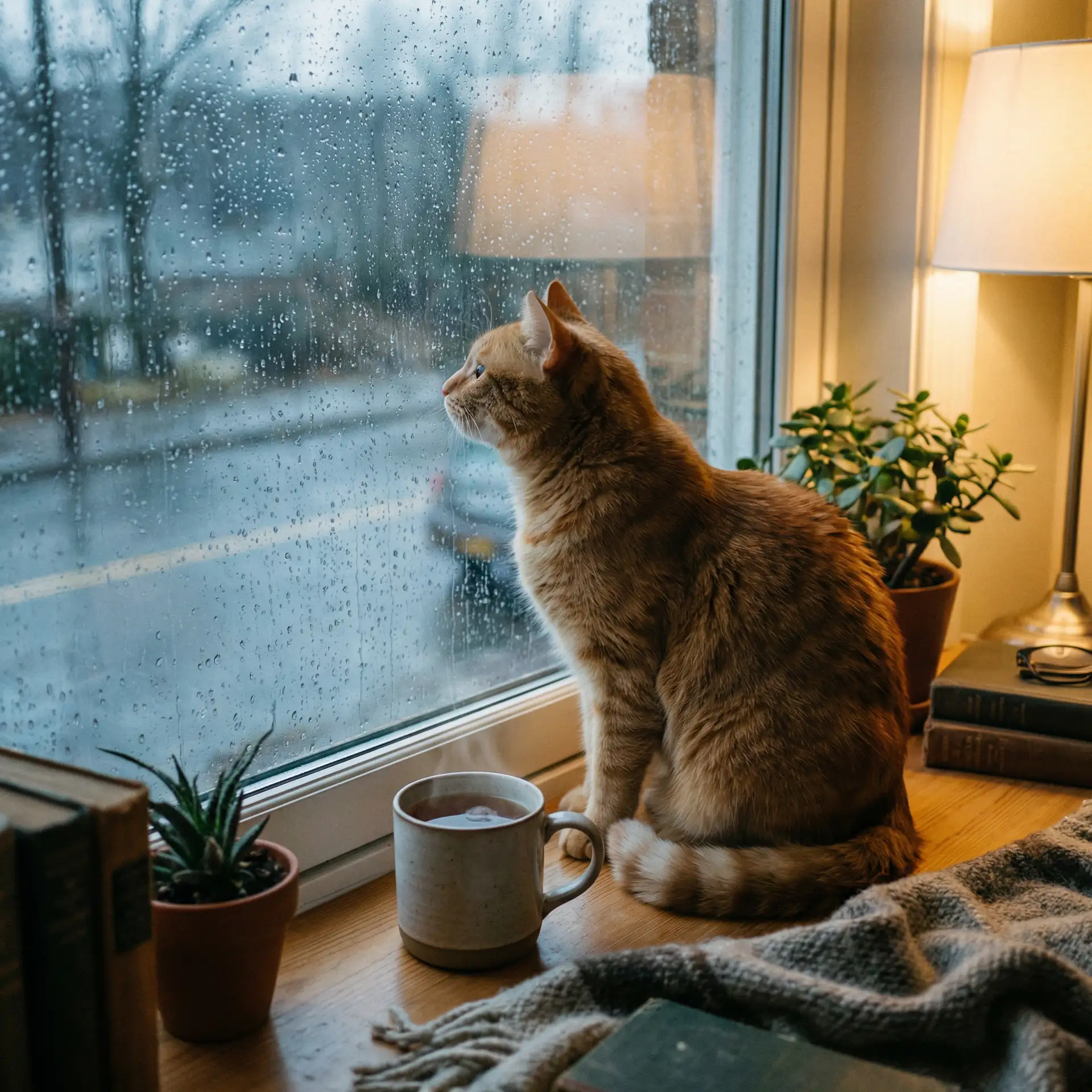 猫咪望着窗外的雨 - 火影忍者428集